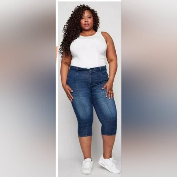 NWT Frankie & Stella High Rise Sculpting Stretch Capri Jeans 26 Plus - Picture 1 of 8